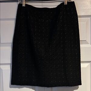 Lord & Taylor Black Textured Pencil Skirt